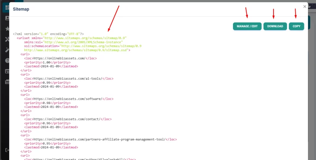 SpiderNow Website Sitemap Report