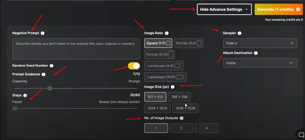 Supermachine AI Advanced Image Setting