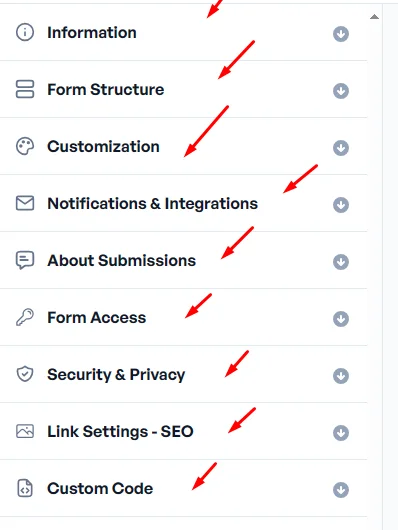 contact form settings