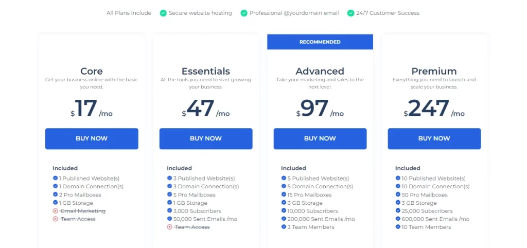 Builderall Plans and Pricing