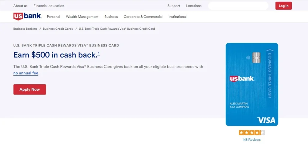 US Bank Triple Cash Rewards Visa Business Card